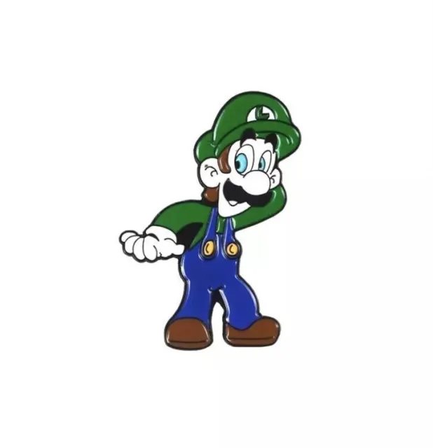 Super Mario Bros - Nintendo  - Luigi old classic cool retro - Enamel Pin Badge