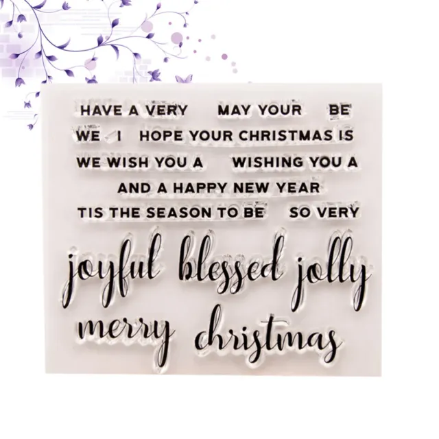 Blessing Words Silicone Stamps Christmas Greeting Stamps Sentiments Clear Stamps