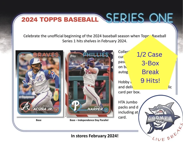 MILWAUKEE BREWERS 2024 Topps Series 1 Jumbo 1/2 Case Break 4! 9 Hits