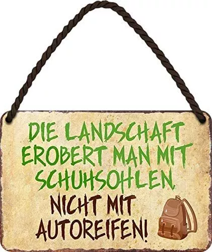 Blechschild Lustiger Spruch “Die Lanschaft...“ Deko Geschenkidee Mann Frau