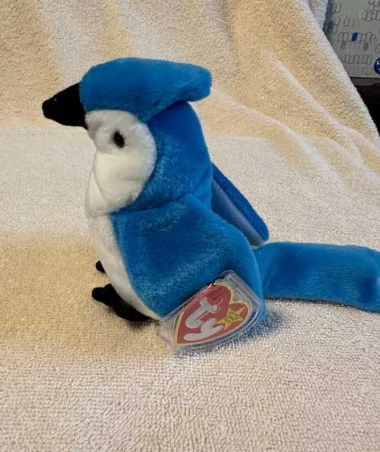 'Rocket' The Blue Jay 1997 Ty Beanie Baby-Rare-Retired Tag Errors Mint Condition