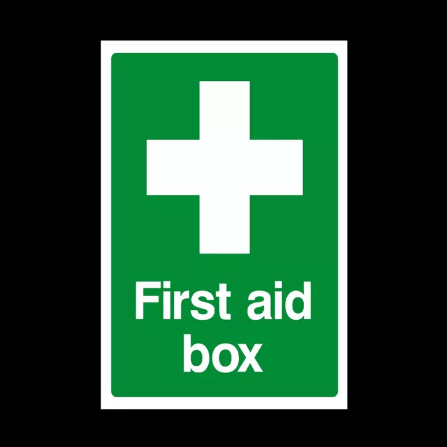 First Aid Box - Plastic Sign or Sticker - Multiple Sizes Available (MISC7)