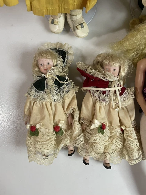 Vintage Doll Lot Porcelain Plastic Bisque Cloth Mystery Scary Dolls Glass Eyes 2