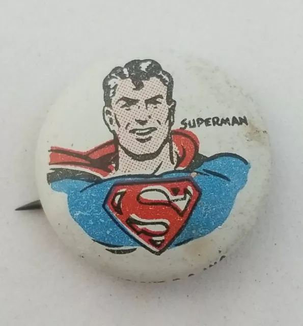 Vintage Kellogg Cartoon Pep Pin Button Superman
