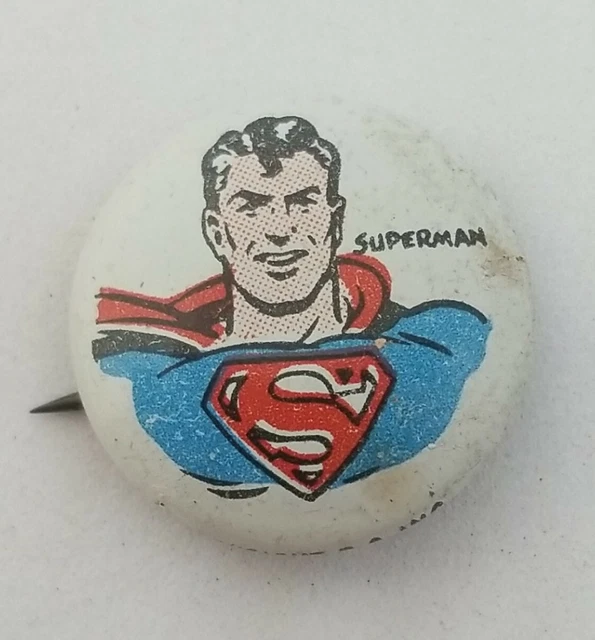 Vintage Kellogg Cartoon Pep Pin Button Superman