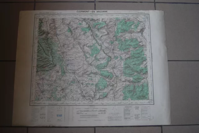 T1 Carte France CLERMONT EN ARGONNE 1953 plan 1/50000 type 1922 n°1