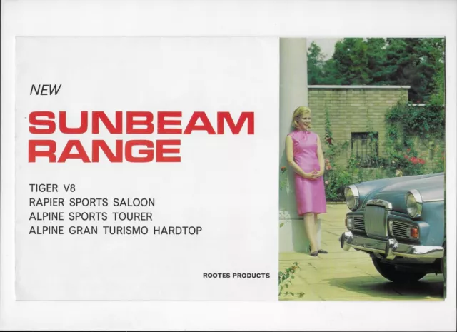 1966 Sunbeam car brochure: Tiger V8, Rapier & Alpine Sports Tourer + GT Hardtop