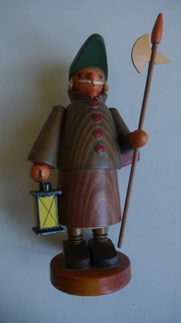 Räuchermann / Räuchermännchen Nachtwächter Erzgebirge Volkskunst  H 21cm