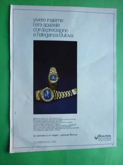 Bulova Accutron L' Watch 1973 Advertising' Vintage Watches Dell' Era Space 2w
