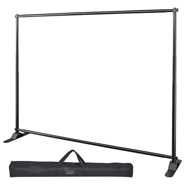 10' Telescopic Step and Repeat Banner Backdrop Stand Adjustable Photo Display