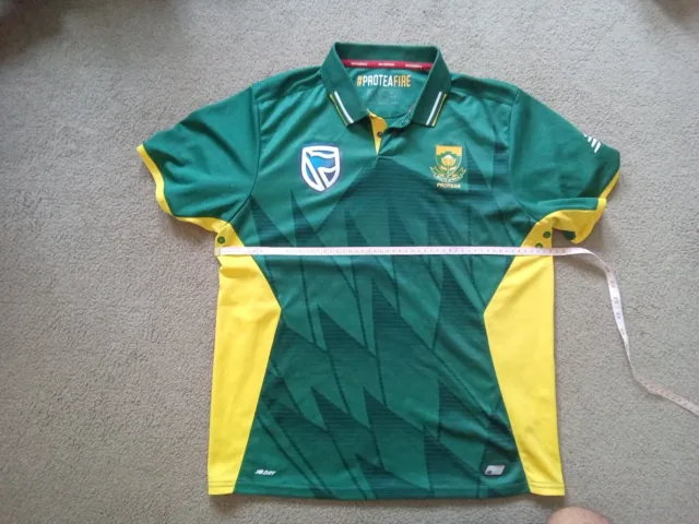 South Africa Proteas Cricket Shirt Jersey New Balance Mens Size M