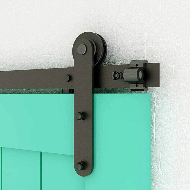 4ft-20ft Steel Sliding Barn Door Hardware Closet Track Kit for Double Wood Doors
