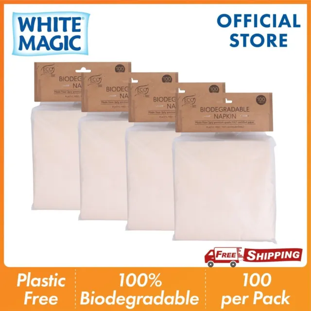White Magic Eco Basics Biodegradable Napkin x4
