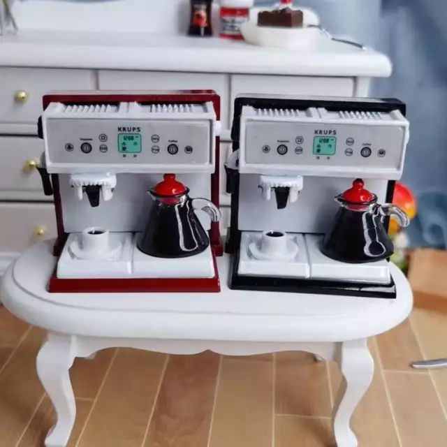 Set miniature casa bambole scala 1:12 macchina da caffè cucina con tazza pentola