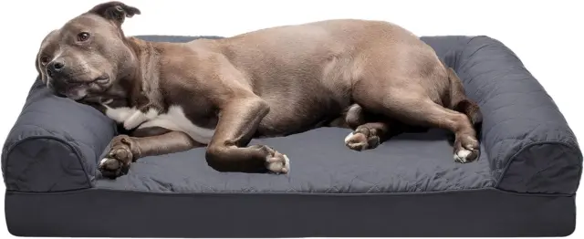 Orthopedic Dog Bed for Large/Medium Dogs W/ Removable Bolsters & Washable Cover,