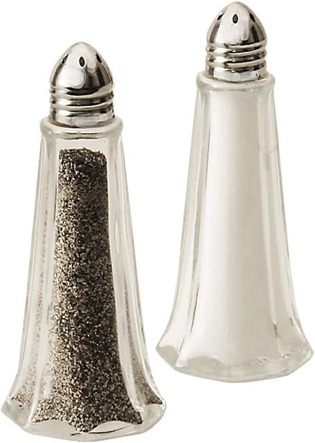 1 Oz. (Ounce) Classic Tower Style Salt & Pepper Shaker, Restaurant Shakers, Chro