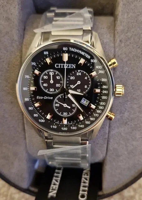 CITIZEN ECO DRIVE AT2396 86E 44 mm Silver Black Face Gold