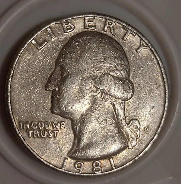 US 1981 Quarter Dollar With Errors Circulated Collectable