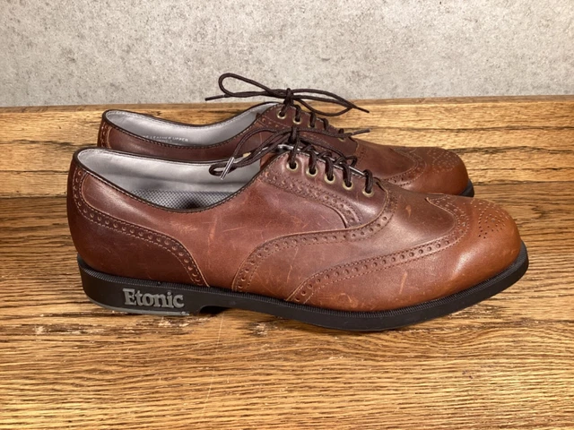 ETONIC VTG MENS Brown Leather Kiltie Golf Shoes USA L116093  display picture 1