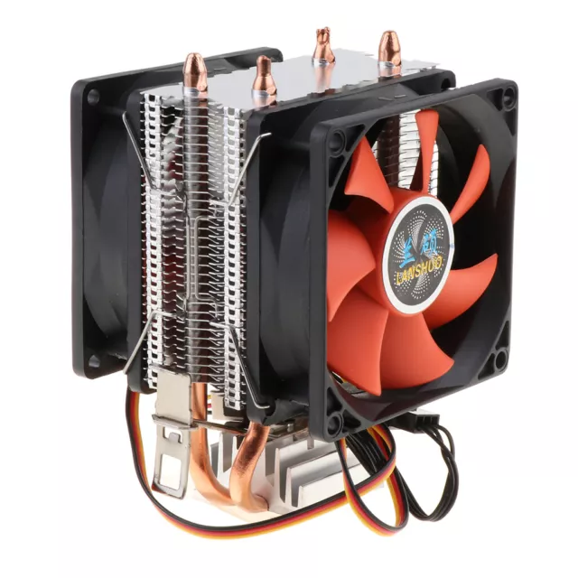 DC 12V 3 Pin CPU Cooling Fan For PC Computer Quiet Dual Cooler