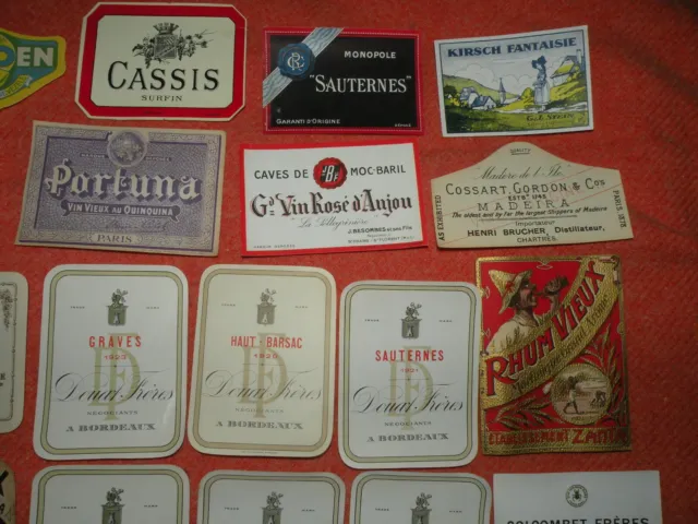 Lot De 33 Etiquettes De Vin Et Alcool Neuves Anciennes 3