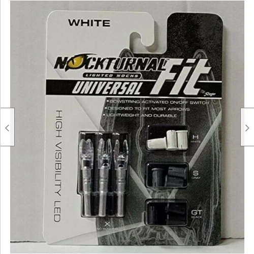 NEW  NockTurnal Universal Fit Lighted Nocks White 3 pack Gold Tip Easton Victory