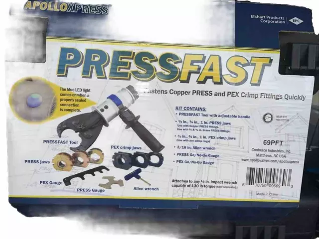 Apolloxpress Pressfast Copper Press an PEX Crimping Tool 69PFT
