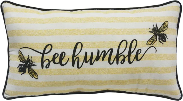 Comfy Hour Spring Is Here Collection 18"x10" Bee Humble Accent and Throw Pillow