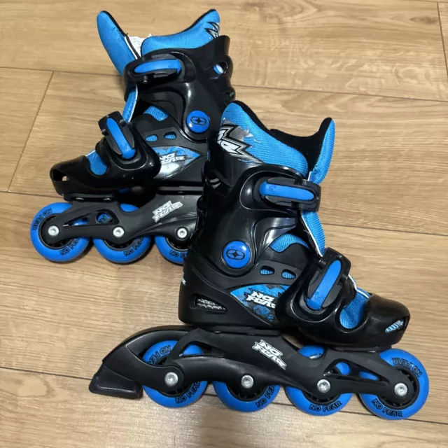 No Fear Inline Skates Roller Blades Black Junior Size UK 9-12 Adjustable 20-60kg