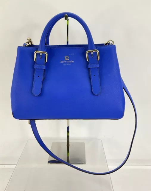 Kate Spade Blue Saffiano Leather Cove Street Provence Satchel Handbag
