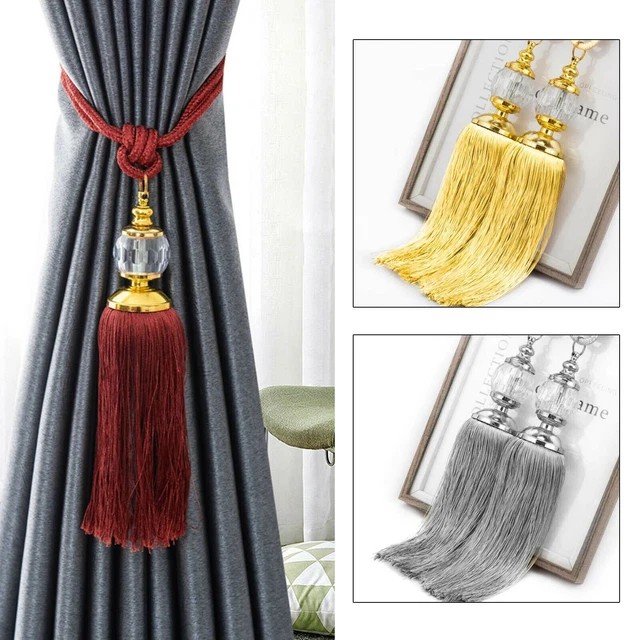 1 pair Beaded Decor Luxury Curtain Tie Backs Holdbacks Rope Tassel Tiebacks