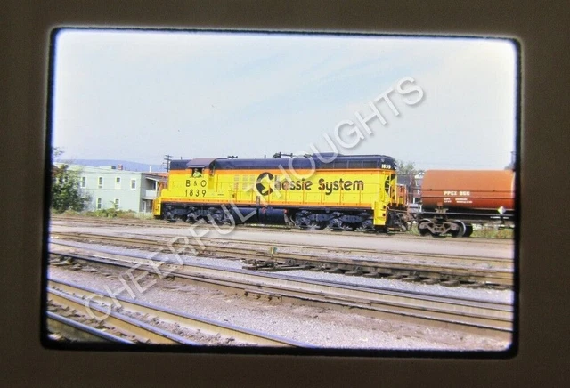 Original '73 Kodachrome Slide CS B&O Baltimore Ohio 1839 SD9 Clean Paint   36D33