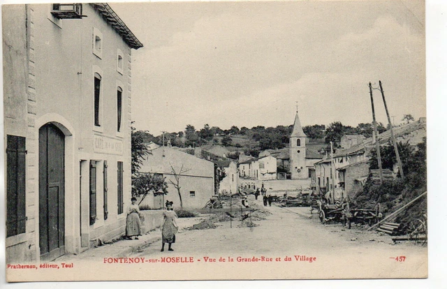 FONTENOY SUR MOSELLE - Meurthe et Moselle - CPA 54 - café grande rue