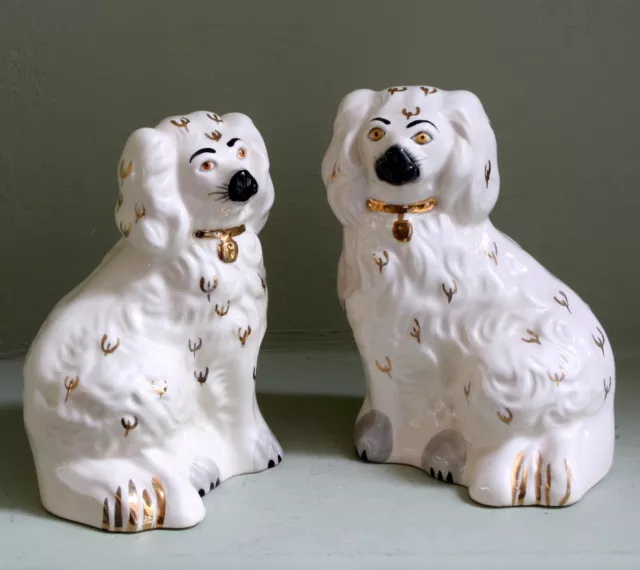 Staffordshire Spaniels Pair Mid 20Th Century Beswick 1378-6