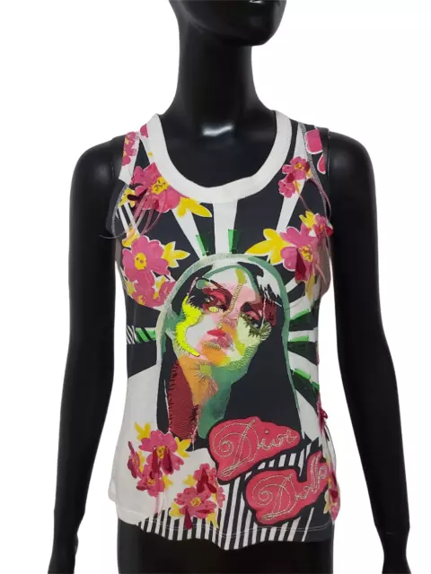 ❤️Christian Dior John Galliano 2005 Dolls Graphic Embellished Tee Shirt usa-8 2