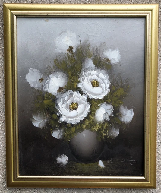 Peinture nature morte au panier de pêches / fin XIXème - Tableaux