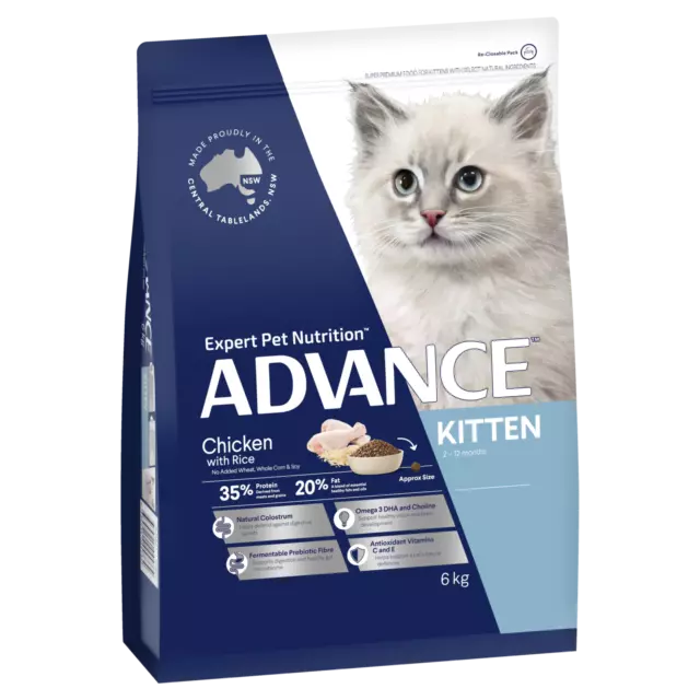 Advance Kitten 2-12 Months Dry Cat Food Chicken w/ Rice 6kg