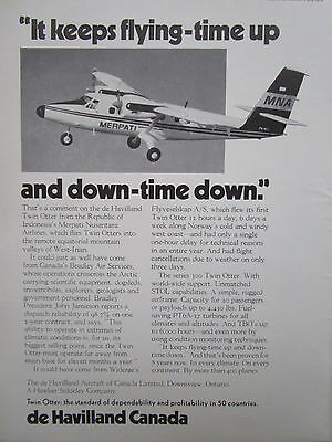 6/1974 ad de havilland twin otter mna merpati nusantara airlines original ad