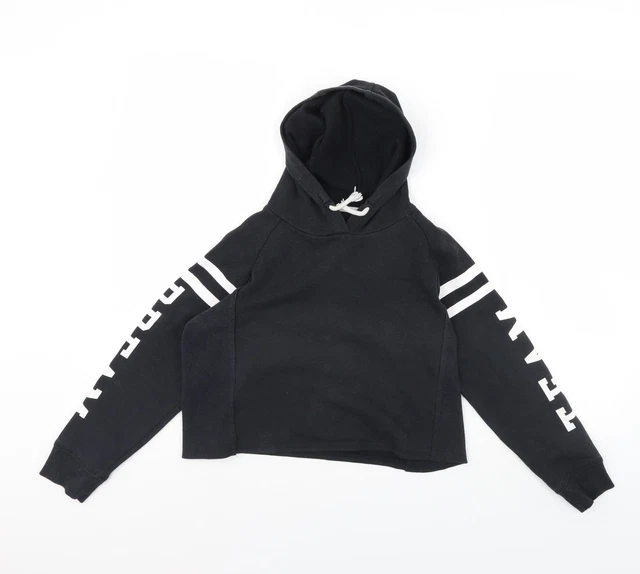 Dunnes Stores Girls Black  Cotton Pullover Hoodie Size 10 Years