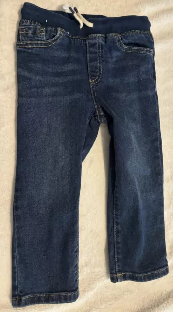 Toddlers Denim Jeans Sz 3 T from Okie Dokie-Dark Blue Drawstring Pull On