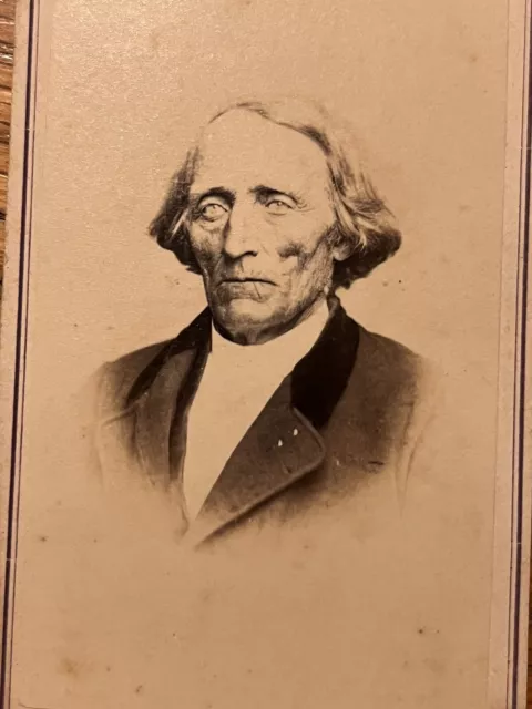 Cdv Civil War Era Intense Handsome Old Man Carte De Visite Ohio