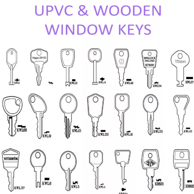 UPVC / Wooden Window Locks / Handle Key Spare Keys -Cotswold-WMS-ERA *ALL TYPES*