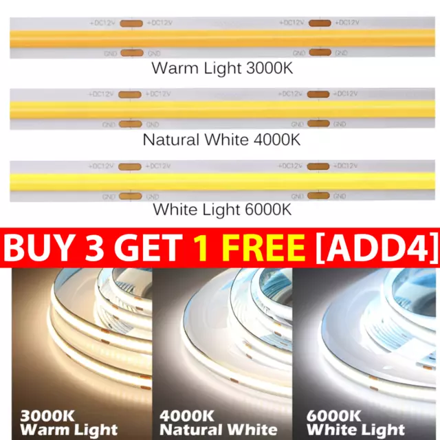 5M 10M COB LED Strip 320LEDs/M High Density Flexible FOB Led Tape Light 12V 24V