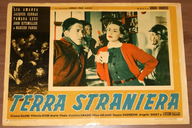 fotobusta film TERRA STRANIERA Narciso Parigi Lia Amanda 1954 #2