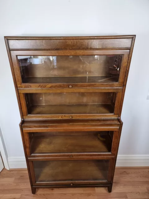 Antique Gunn Barristers Bookcase Four (4) Tier Glazed similar Globe Wernicke