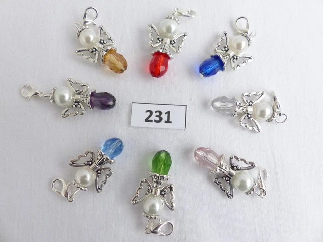8 edle SchutzEngel Elfe Fee Karabiner sortiert Taufe Kommunion Hochzeit 231