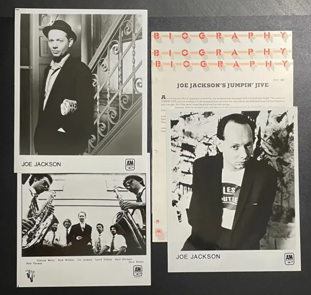 Joe Jackson-Original/Authentic A&M Press Kit: (3x) 8x10/8x8 Glossy Pictures/Bio