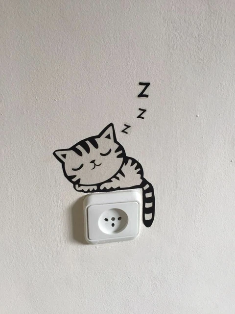 DIY Funny Cute Cat Dog Switch Stickers Wall Stickers Home Decoration Bedroom kid 5