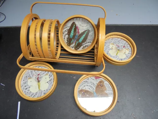 6 Sous-Verres Verre et Papillons