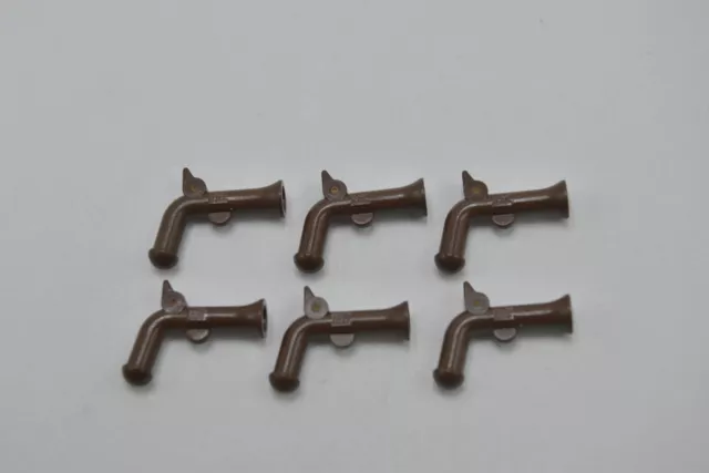 LEGO 6 x Waffe Pistole alt braun Brown Minifigure Weapon Gun Pirate Pistol 2562